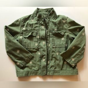 GapKids Girl’s Military Sunflower Jacket in XXL EUC